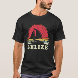Cooles Segelboot Vintage Boot Segler Belize Segeln T-Shirt