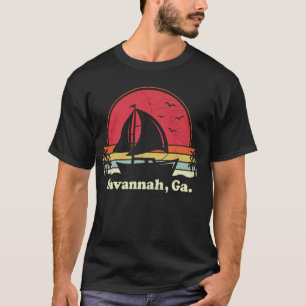 Cooles Segelboot Vintage Boot Segler Georgia Savan T-Shirt