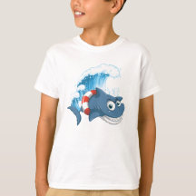 Cooles Shark Splash Kinder T-Shirt Design