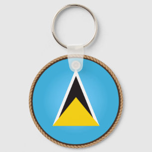 Cooles Siegel der St. Lucia-Flagge Schlüsselanhänger