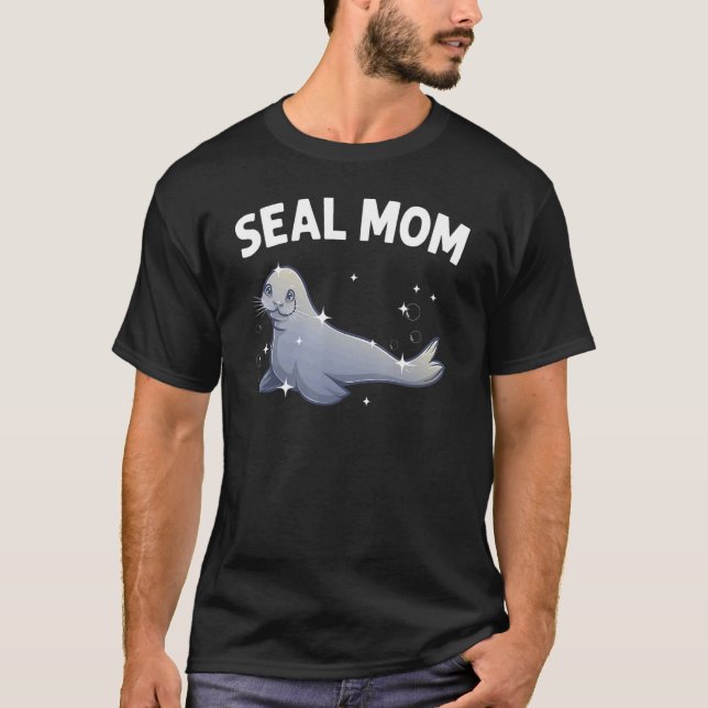 Cooles Siegel für Mama Mama Sea Lion tierische Har T-Shirt (Vorderseite)