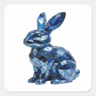 Cooles Silber BLAUER HASE Sticker Grafik