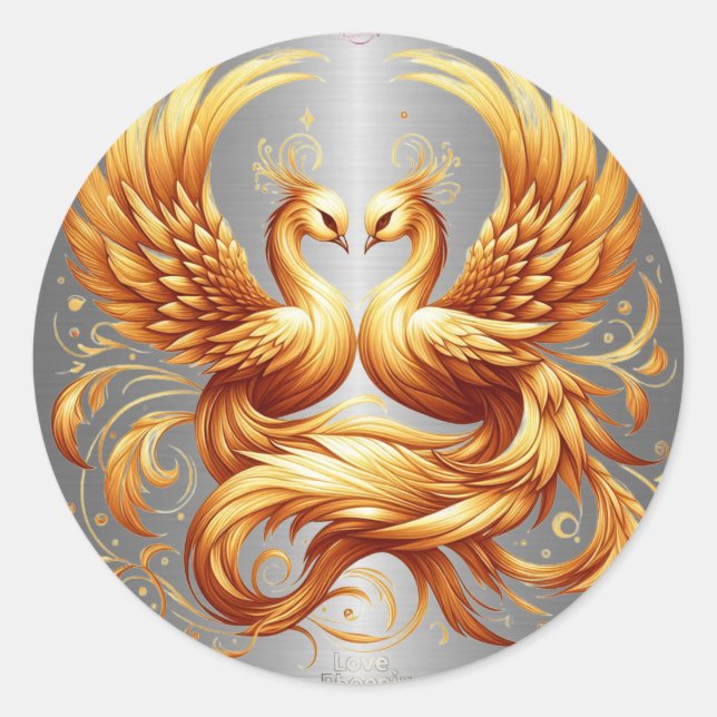 Cooles Silber mit Pheonix-Sticker Runder Aufkleber (Vorderseite)