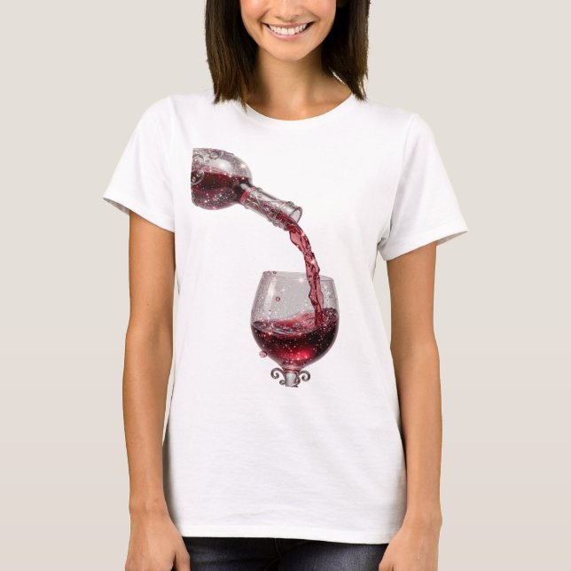 Cooles Silber-RED WINE Statement-T-Shirt T-Shirt (Vorderseite)