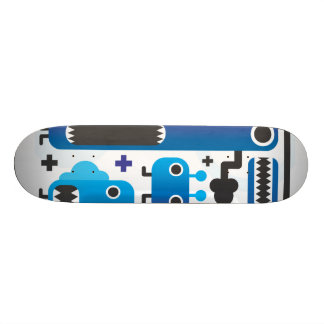 Cooles Skateboard mit blauen Monstergrafiken