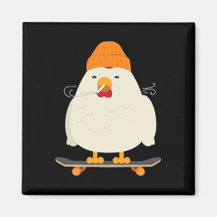 Cooles Skater-Huhn-Skateboard Magnet