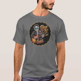 Cooles Skelett Bad to Bone mit Gitarre T-Shirt
