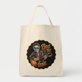 Cooles Skelett Bad to Bone mit Gitarre Tragetasche