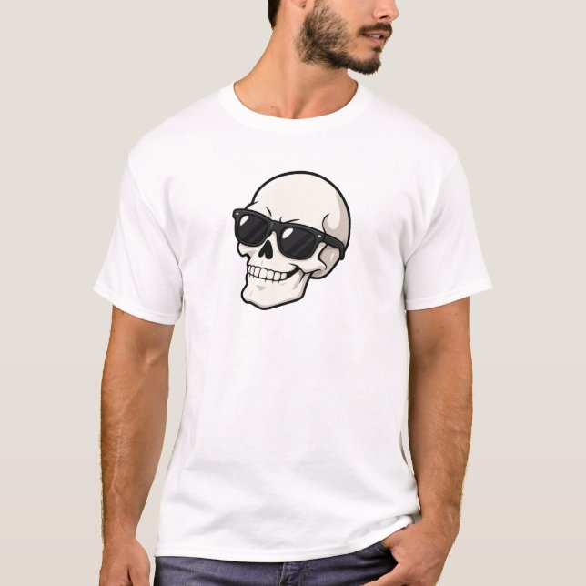 Cooles Skelett-Gesicht. T-Shirt (Vorderseite)