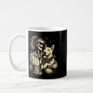 Cooles Skelett-Mädchen mit Hund - Gothischer Tierl Kaffeetasse
