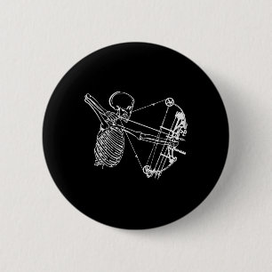 Cooles Skelett mit Bogenschießen Button