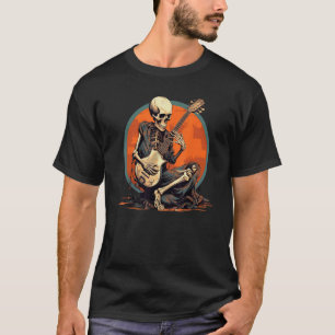 Cooles Skelett mit Gitarre für Rockn Roll Musican T-Shirt