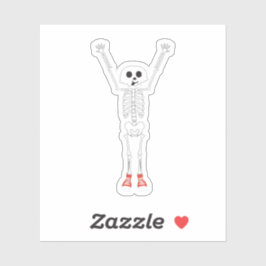 Cooles Skelettdesign Halloween Aufkleber