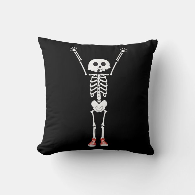 Cooles Skelettdesign Halloween Kissen (Vorderseite)