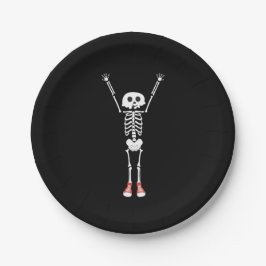 Cooles Skelettdesign Halloween Pappteller