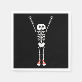 Cooles Skelettdesign Halloween Serviette