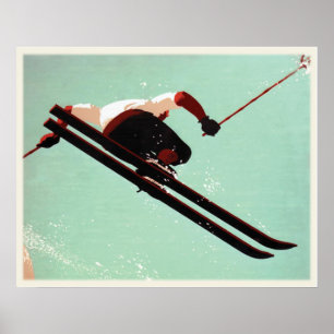 Cooles Ski-Bum-Poster Poster