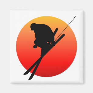 Cooles Skifahren Sun Magnet