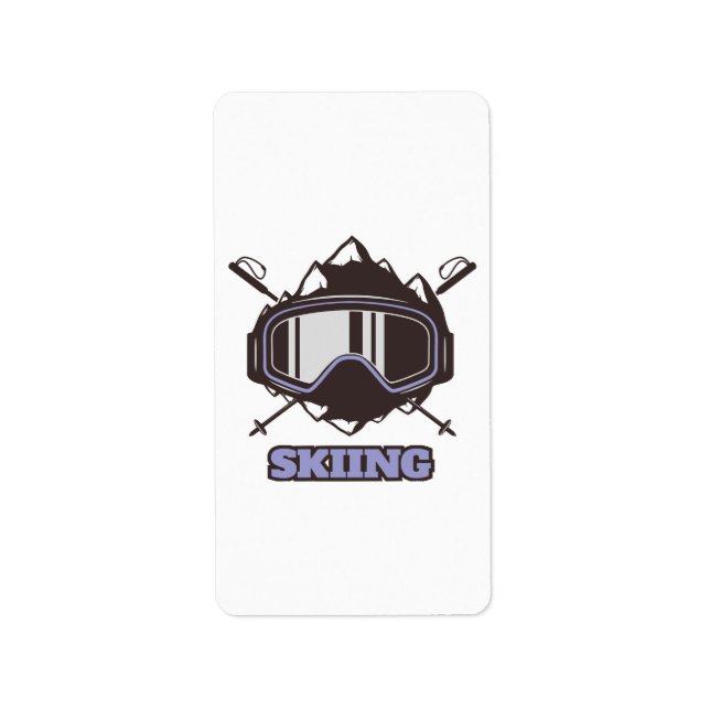 Cooles Skihelm Adressaufkleber (Vorne)