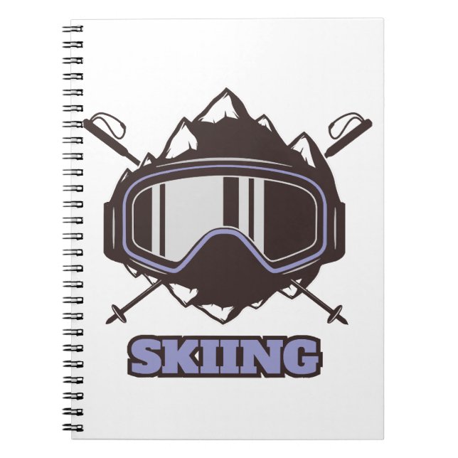 Cooles Skihelm Notizblock (Vorderseite)