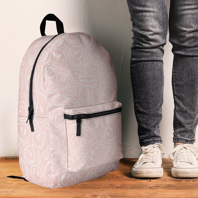 Cooles Smile Face Pink Girly Stilvoll Bedruckter Rucksack (Cool Smile Face Pink Girly Stylish Printed Backpack
)