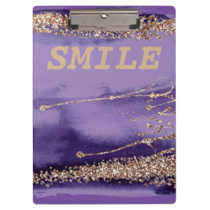 Cooles Smile Gold Lila Sparkling Klemmbrett