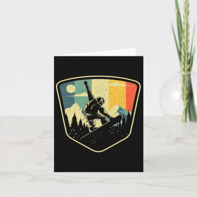 Cooles Snowboarddesign für Männer Frauen Vintager  Karte (Vorderseite)