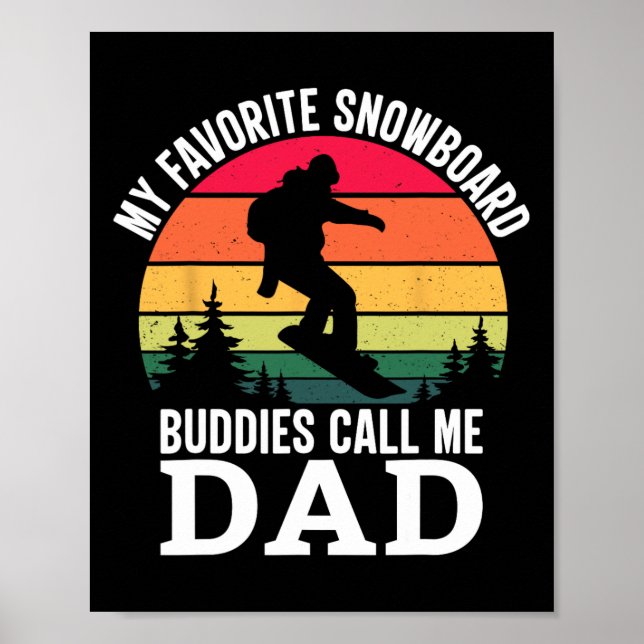 Cooles Snowboarddesign Vater Snowboard Snowboard S Poster (Vorne)