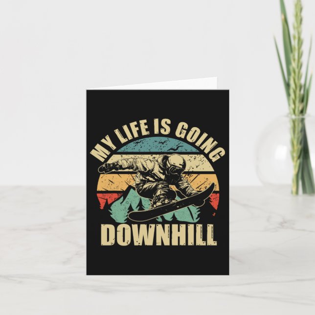 Cooles Snowboarden in meinem Leben geht bergab Karte (Vorderseite)
