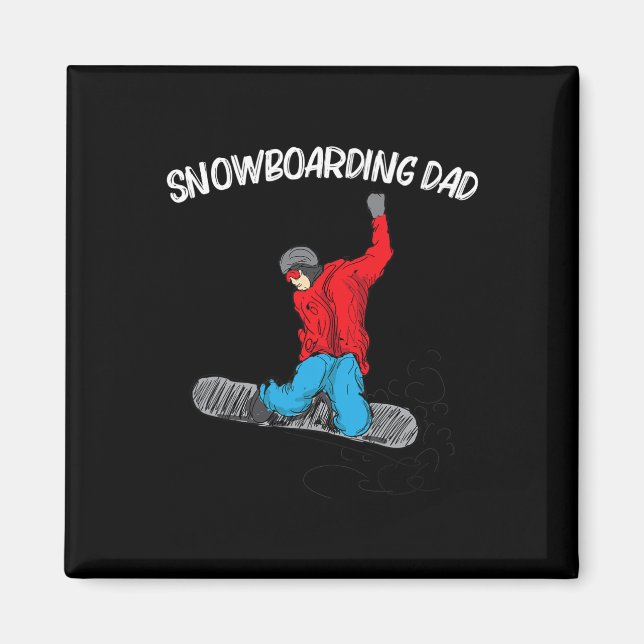 Cooles Snowboarden Vater Papio Magnet (Vorne)