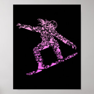Cooles Snowboarder-Apparel und Geschenkideen Fraue Poster