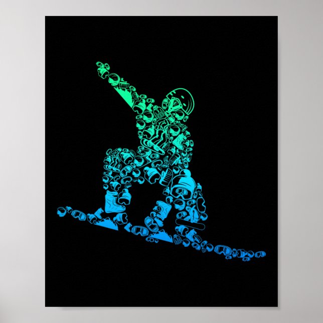 Cooles Snowboarder-Apparel und Geschenkideen Männe Poster (Vorne)