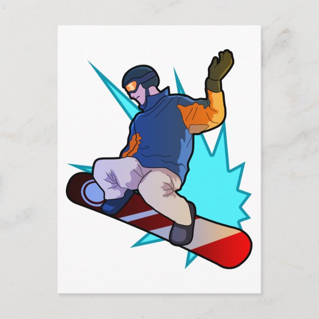 Cooles Snowboarder Wintersportgeschenk Postkarte (Vorderseite)