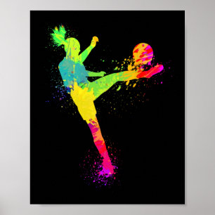 Cooles Soccer-Design für Frauen Mädchen-Fußballspi Poster