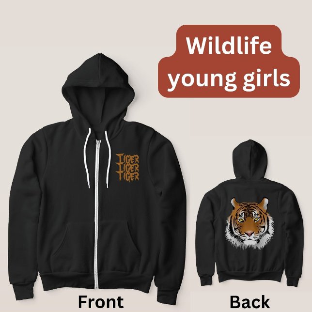 Cooles Sondergeschenk für ihr Wildtier Tiger Black Hoodie (Von Creator hochgeladen)