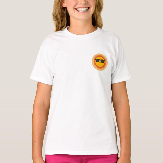 Cooles Sonnengesicht Kinder T-Shirt (Vorderseite)