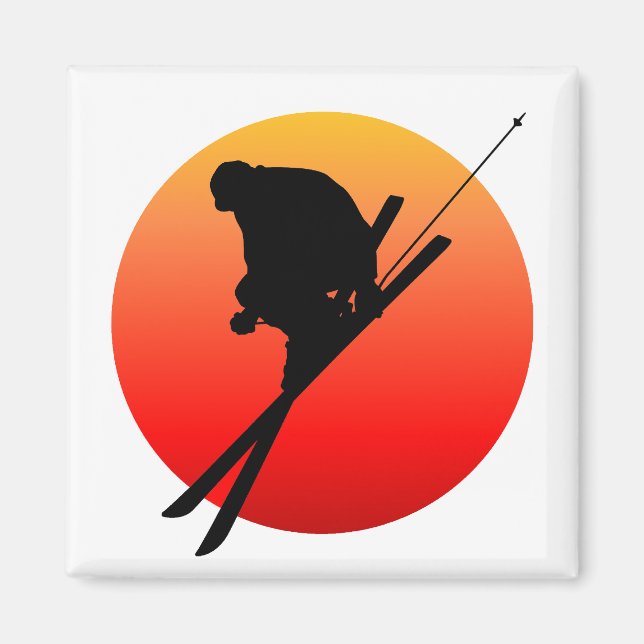 Cooles Sonnenskifahren Magnet (Vorne)