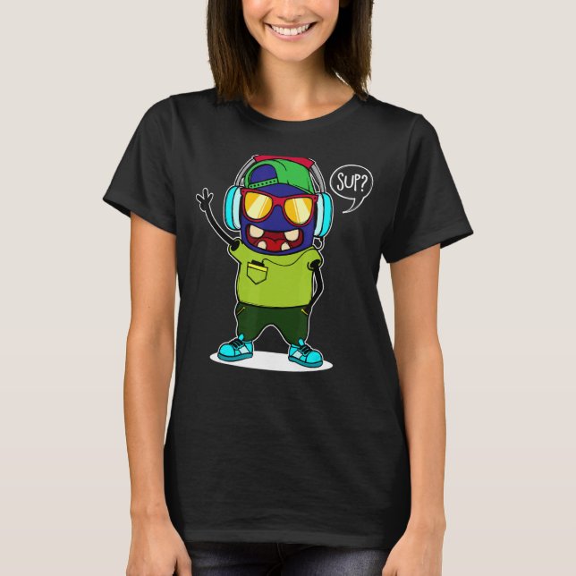 Cooles Sprichwort Headset Sun Glasses Alien Robot T-Shirt (Vorderseite)