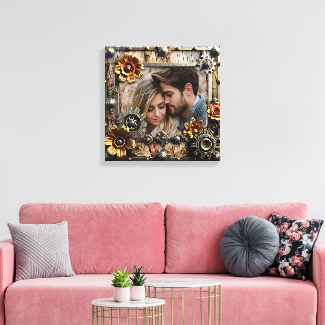 Cooles Steampunk Personalisiertes Foto Leinwanddruck (Insitu (Wohnzimmer))