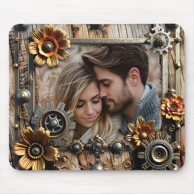 Cooles Steampunk Personalisiertes Foto Mousepad (Vorne)