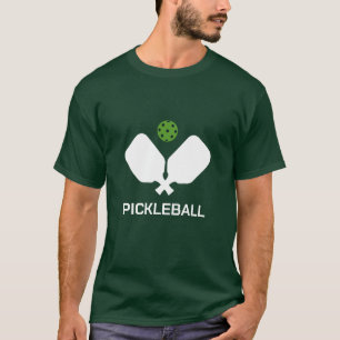 Cooles stilisiertes Pickleball mit Paddeln und Kug T-Shirt