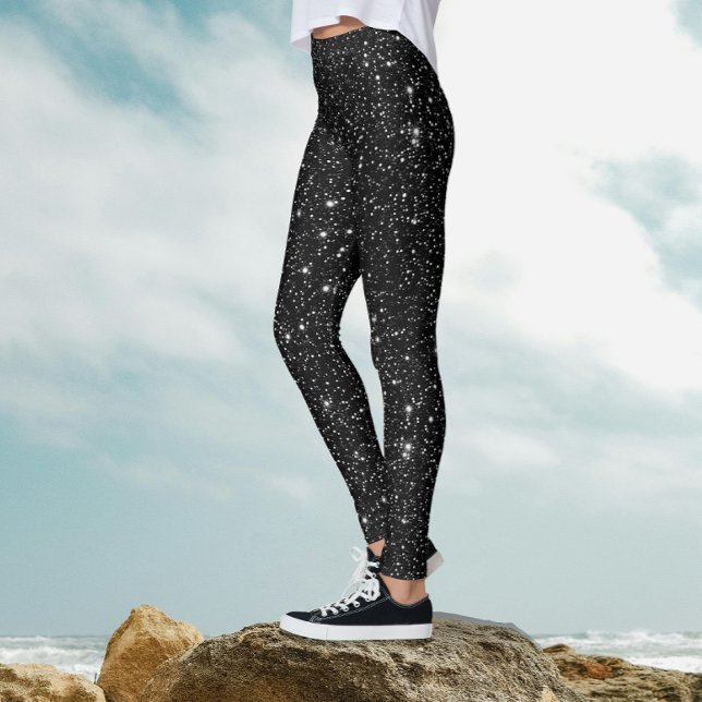 Cooles stilvolles Black Night Sparkling Glittery P Leggings (Von Creator hochgeladen)