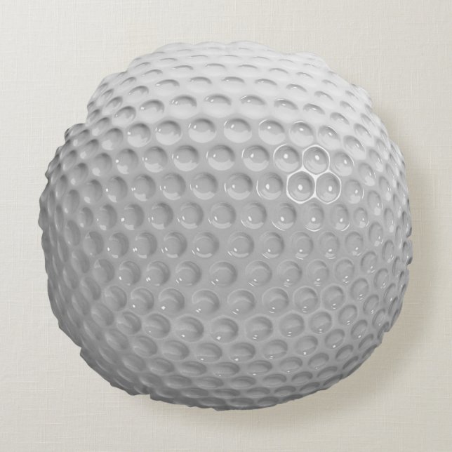 Cooles, stilvolles Golf Sport Ball Texturmuster Rundes Kissen (Vorderseite)
