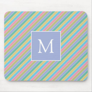 Cooles, stylisches Diagonal Striptes Monogramm Mousepad