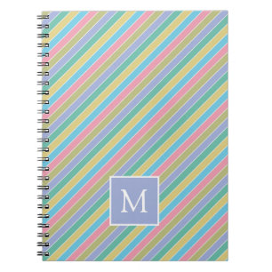Cooles, stylisches Diagonal Striptes Monogramm Notizblock