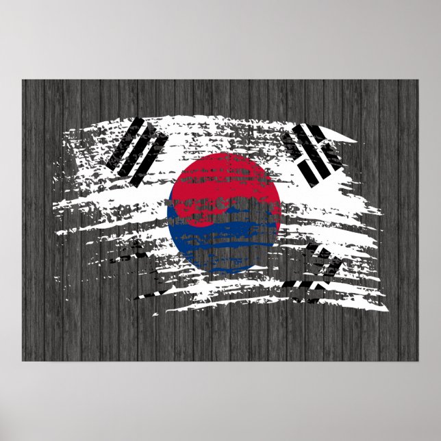Cooles südkoreanisches Flaggendesign Poster (Vorne)