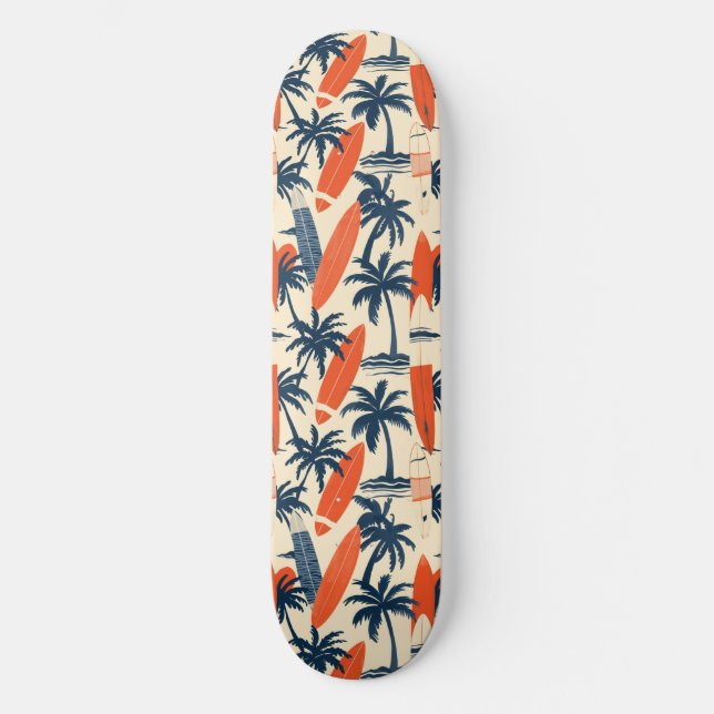 Cooles Summer Beach Palm Design Skateboard (Vorderseite)