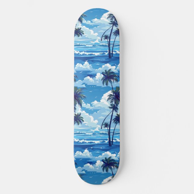 Cooles Summer Beach Palm Design Skateboard (Vorderseite)