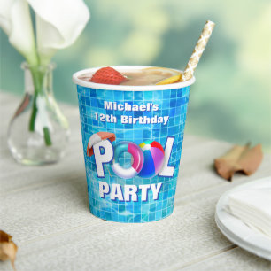 Cooles Summer Pool Party Schwimmen Wasserspass Pappbecher