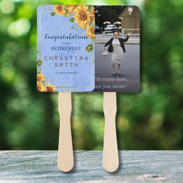 Cooles Summer Sunflower Watercolor Party für die V Fächer (Cool Summer Sunflower Watercolor Retirement Party)